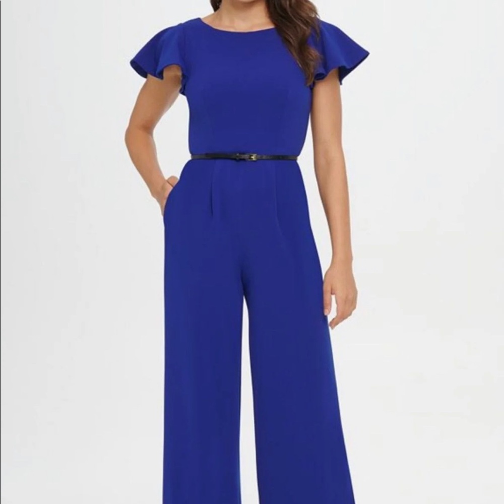 Calvin Klein Jumpsuit Royal Blue Tulip Sleeve